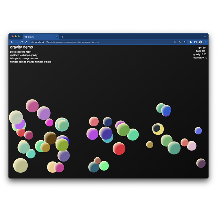 Canvas Gravity Demo Canvas Gravity Demo